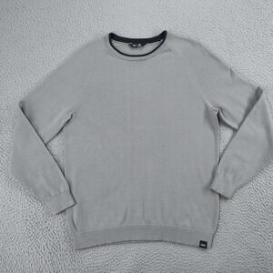 Rhone Sweater Mens Medium Gray Crewneck Raglan Knit Pullover Lightweight Casual